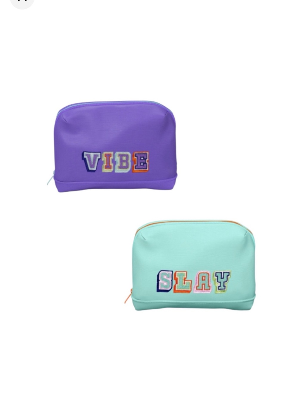 heyday  Purple "VIBE" and Teal "SLAY" Tech Pouch Bundle